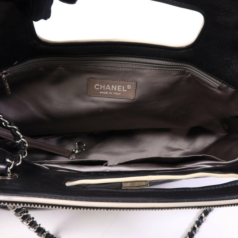 CHANEL 牛皮皮革Chain Shoulder Bag銀扣鏈帶肩背袋-4