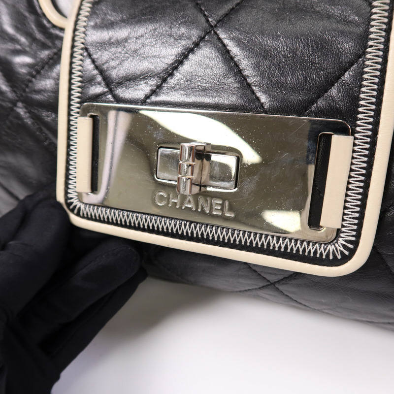 CHANEL 牛皮皮革Chain Shoulder Bag銀扣鏈帶肩背袋-11