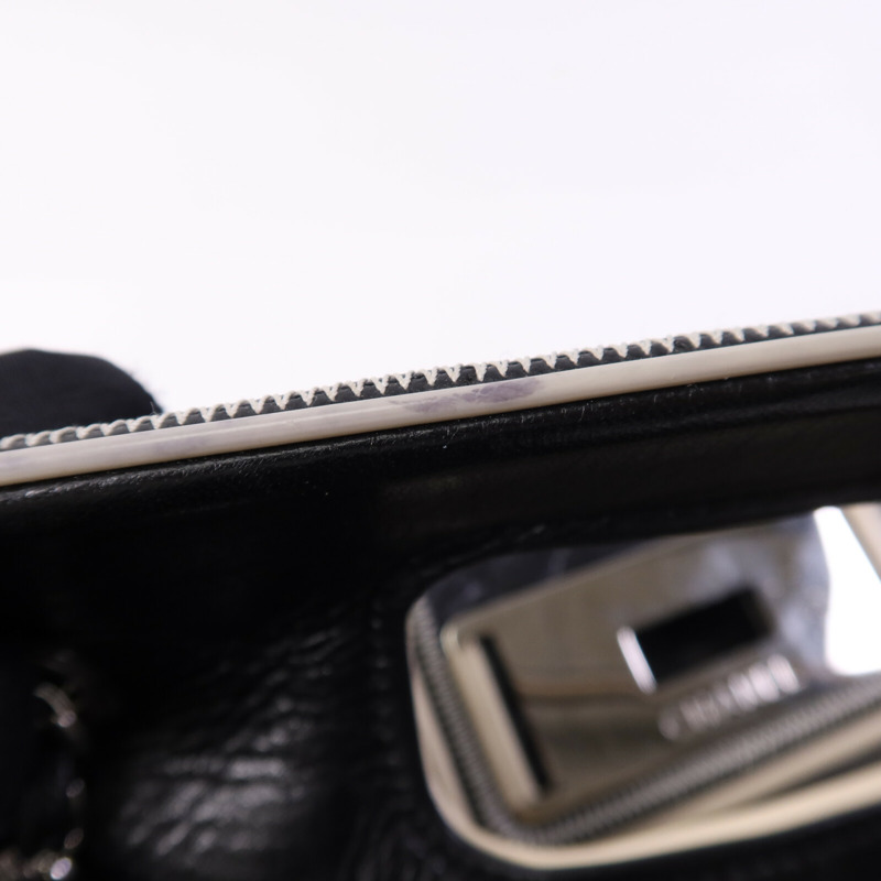 CHANEL 牛皮皮革Chain Shoulder Bag銀扣鏈帶肩背袋-16