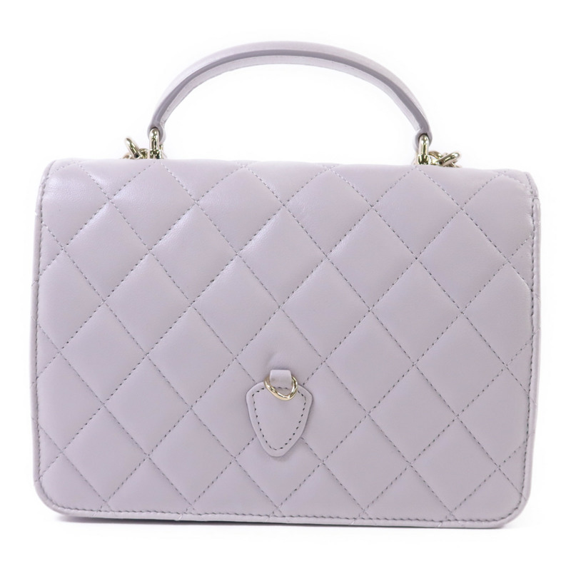 CHANEL 羊皮皮革Mini Flap Bag With Top Handle金扣手挽肩背兩用袋-1