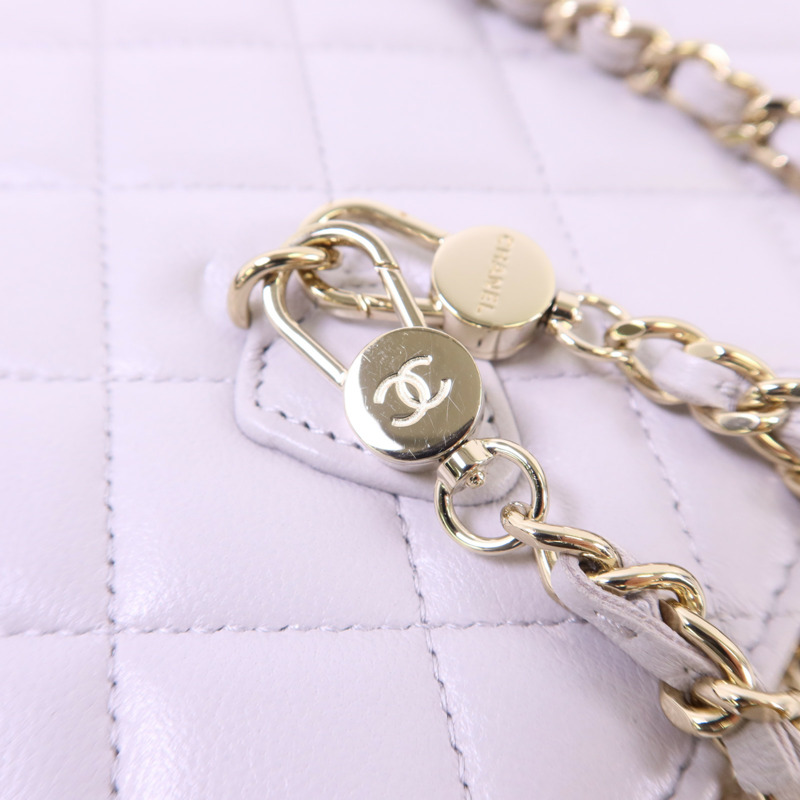 CHANEL 羊皮皮革Mini Flap Bag With Top Handle金扣手挽肩背兩用袋-12