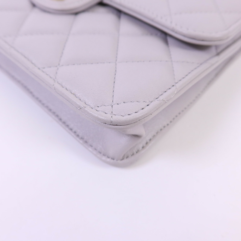CHANEL 羊皮皮革Mini Flap Bag With Top Handle金扣手挽肩背兩用袋-13