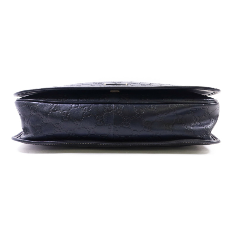 GUCCI 牛皮皮革Messenger Bag銀扣肩背袋-3