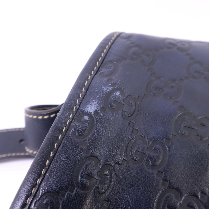 GUCCI 牛皮皮革Messenger Bag銀扣肩背袋-18