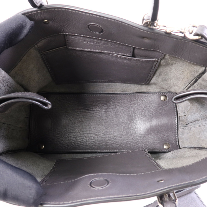 BALENCIAGA 牛皮皮革Shoulder Bag銀扣手挽肩背兩用袋-4