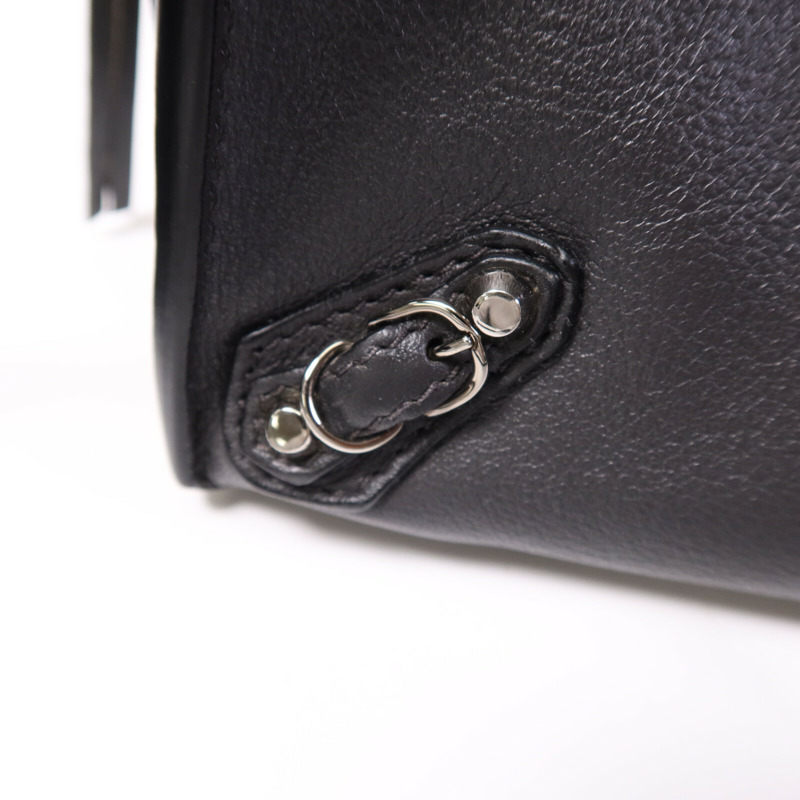 BALENCIAGA 牛皮皮革Shoulder Bag銀扣手挽肩背兩用袋-6