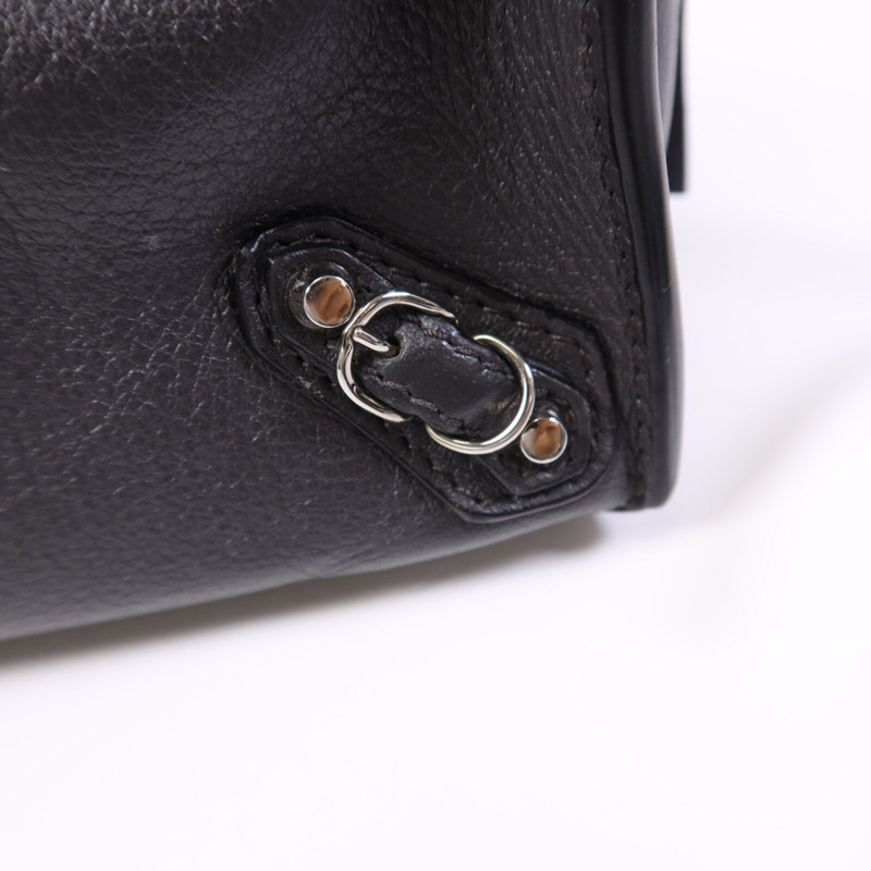 BALENCIAGA 牛皮皮革Shoulder Bag銀扣手挽肩背兩用袋-7