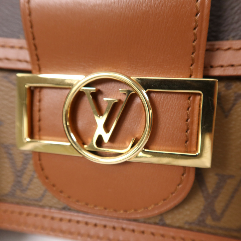 LOUIS VUITTON Monogram Reverse Mini Dauphine金扣肩背袋-6