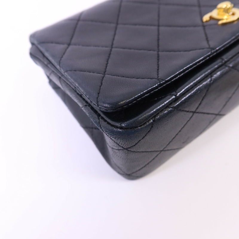 CHANEL 牛皮皮革Chain Shoulder Bag金扣鏈帶肩背袋-13