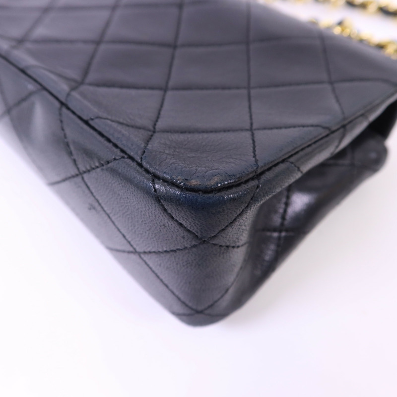 CHANEL 牛皮皮革Chain Shoulder Bag金扣鏈帶肩背袋-14