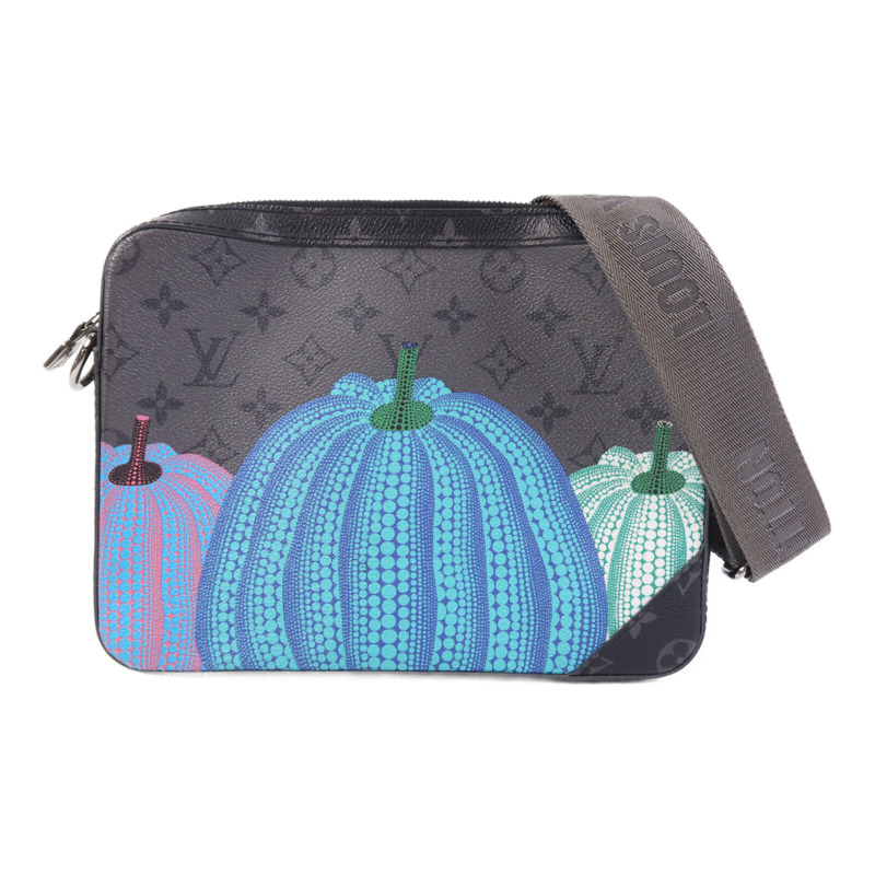 LOUIS VUITTON Monogram Eclipse YK x Trio Messenger銀扣肩背袋-0