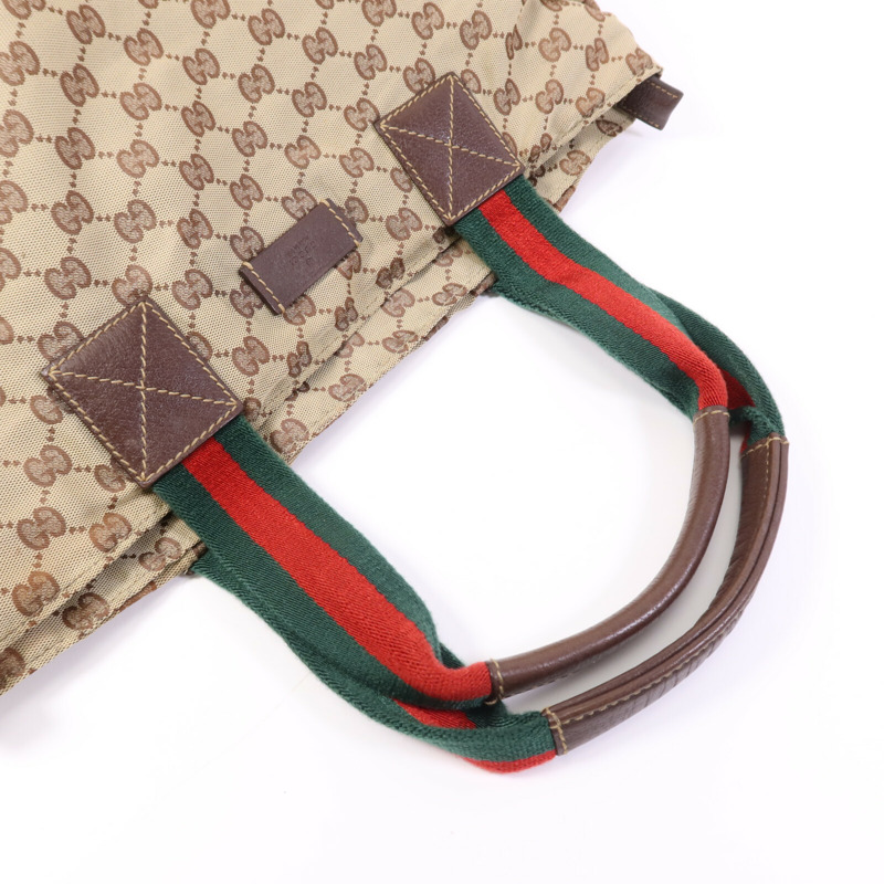 GUCCI 帆布Tote Bag銀扣手挽袋-7