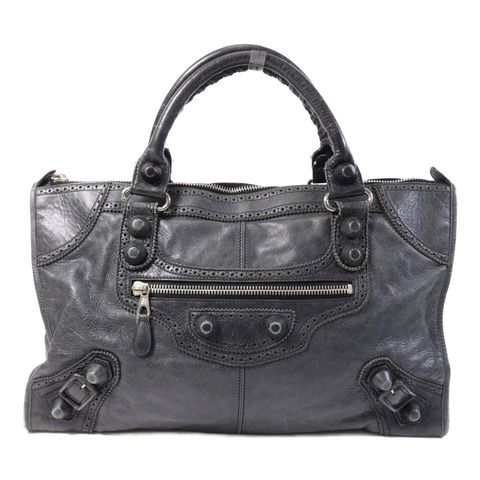 BALENCIAGA 牛皮皮革Giant Work銀扣手挽袋