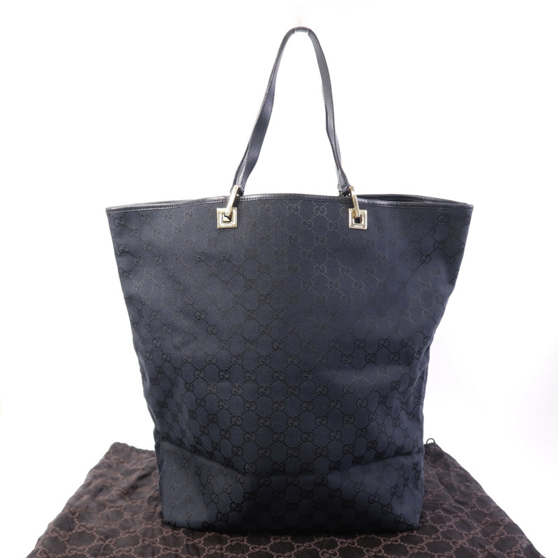 GUCCI 帆布Tote Bag金扣手挽袋-8