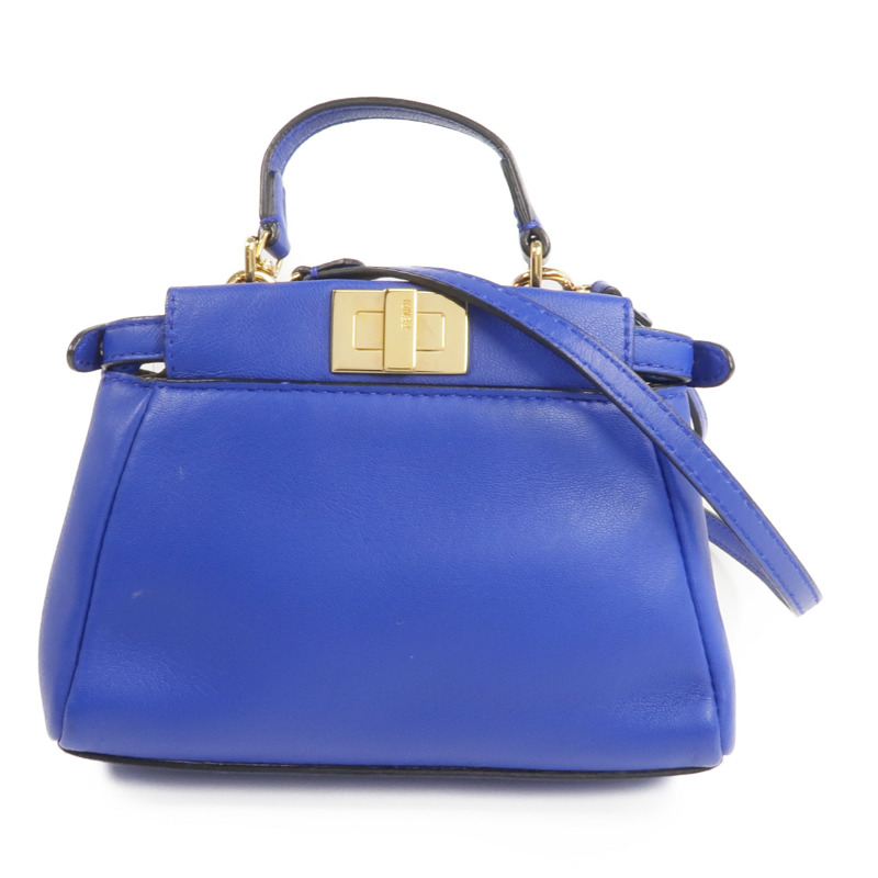 FENDI 牛皮皮革Micro Peekaboo金扣手挽肩背兩用袋-0