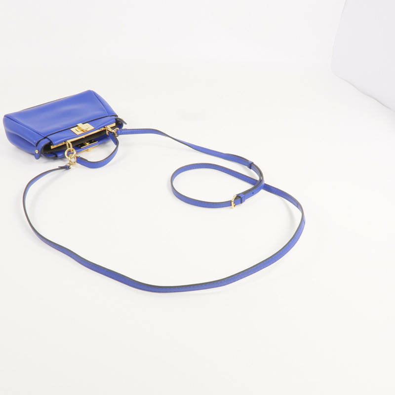 FENDI 牛皮皮革Micro Peekaboo金扣手挽肩背兩用袋-7