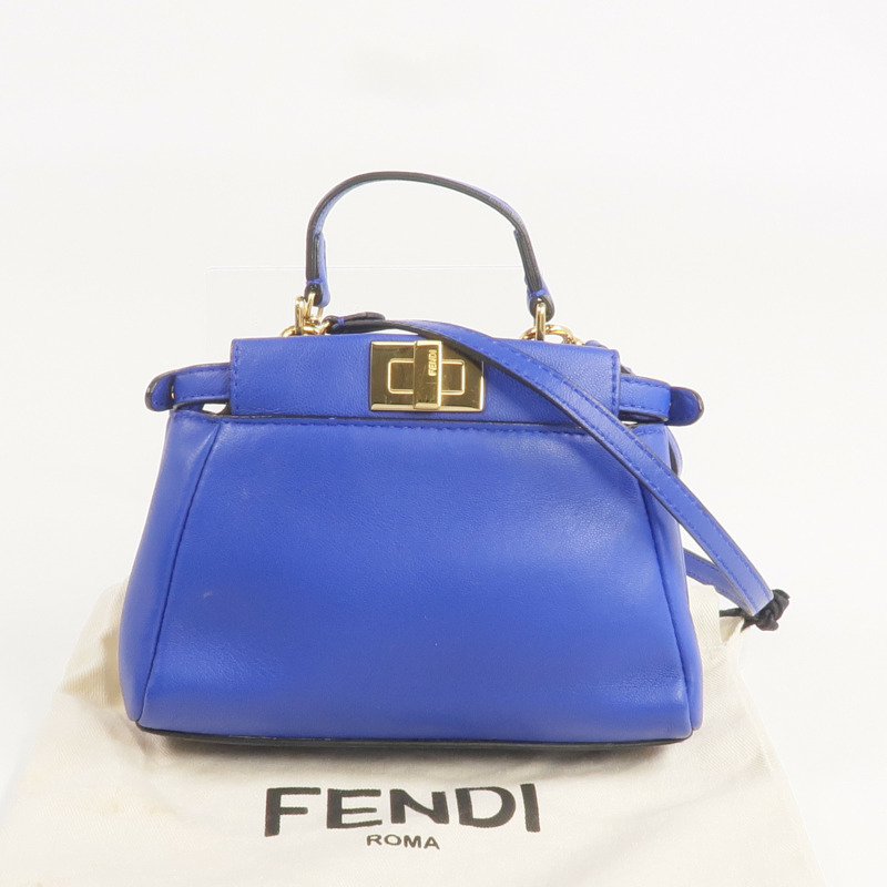 FENDI 牛皮皮革Micro Peekaboo金扣手挽肩背兩用袋-8