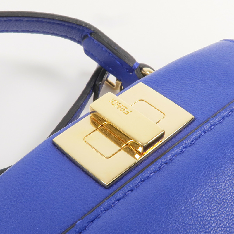 FENDI 牛皮皮革Micro Peekaboo金扣手挽肩背兩用袋-13