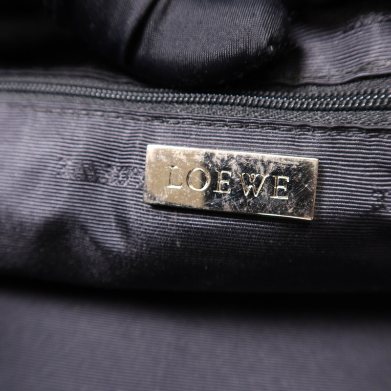 LOEWE 麂皮/牛皮皮革Amazona Small銀扣手挽袋-5