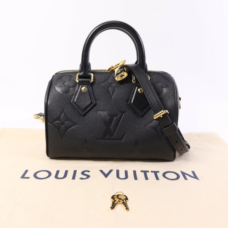 LOUIS VUITTON Monogram Empreinte Speedy Bandouliere 20金扣手挽肩背兩用袋-7
