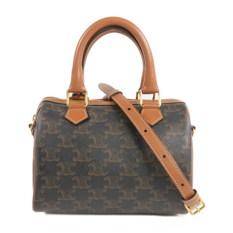 CELINE 塗層帆布Boston金扣手挽肩背兩用袋