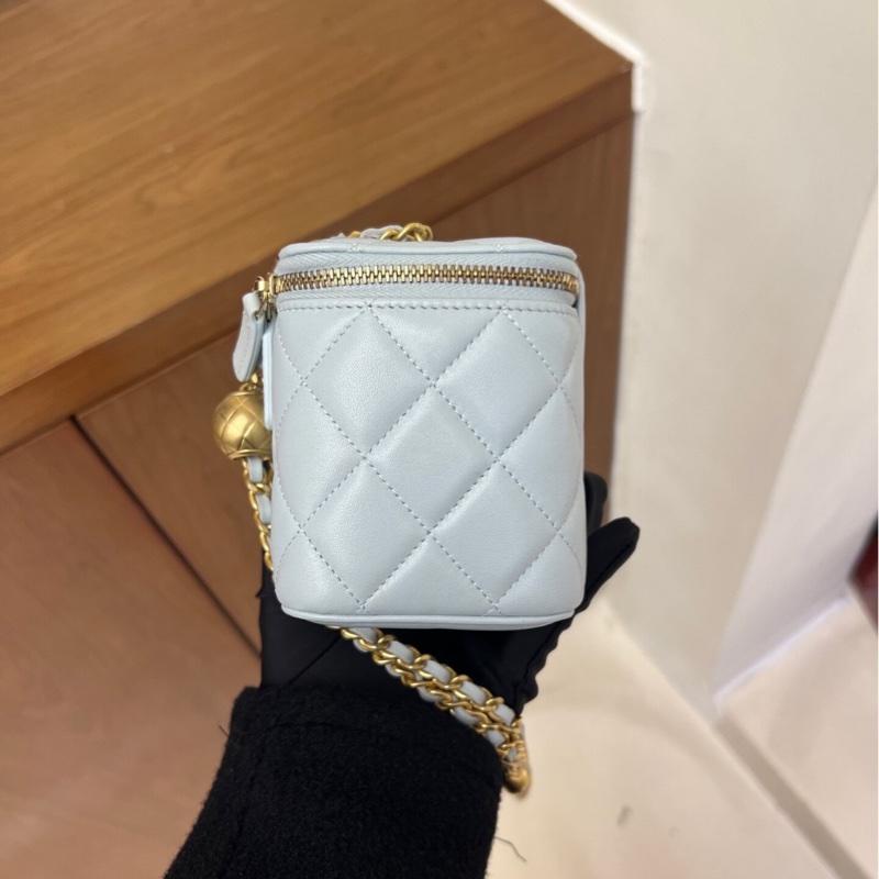 【97%新 2025年全新✨ 全網最低價】Chanel金球淡藍色長盒子鏈條包-2