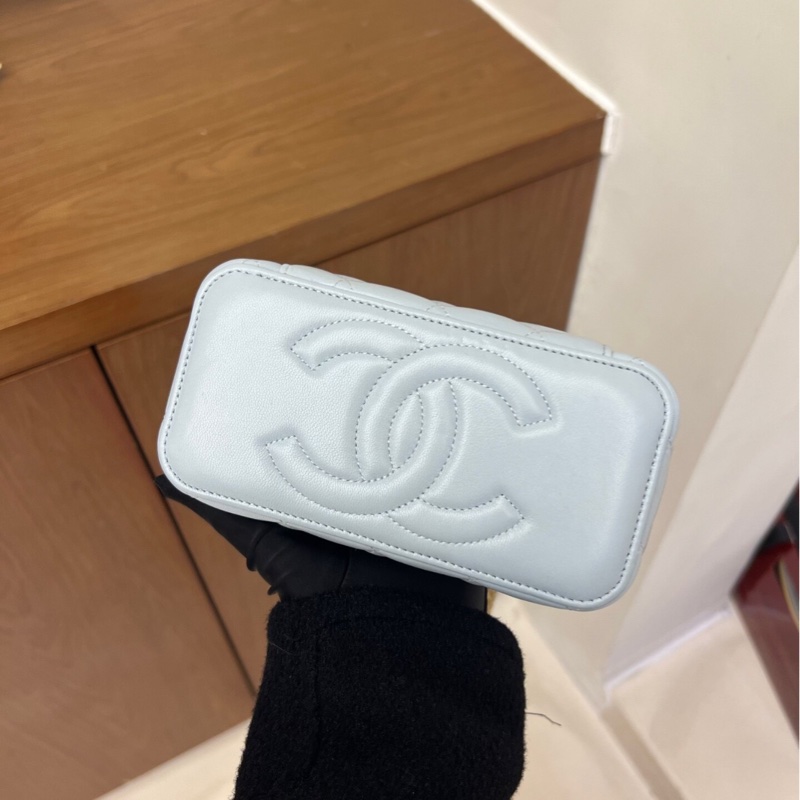 【97%新 2025年全新✨ 全網最低價】Chanel金球淡藍色長盒子鏈條包-6