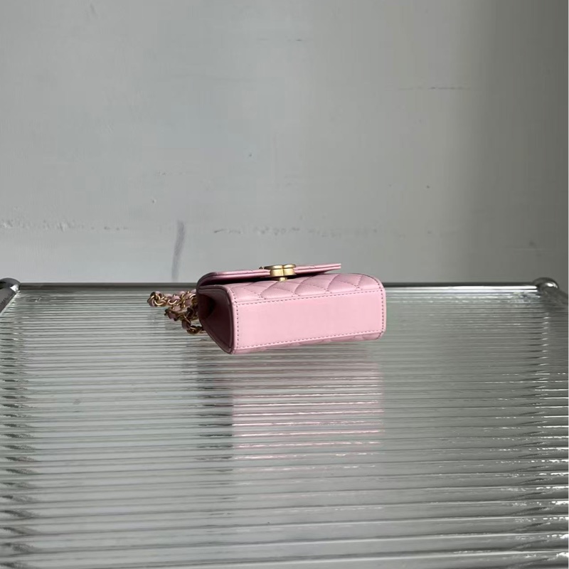 🔥新到:閒置🆕 Chanel/香奈兒22B Kellymini 琺瑯手柄櫻花粉金扣羊皮-2