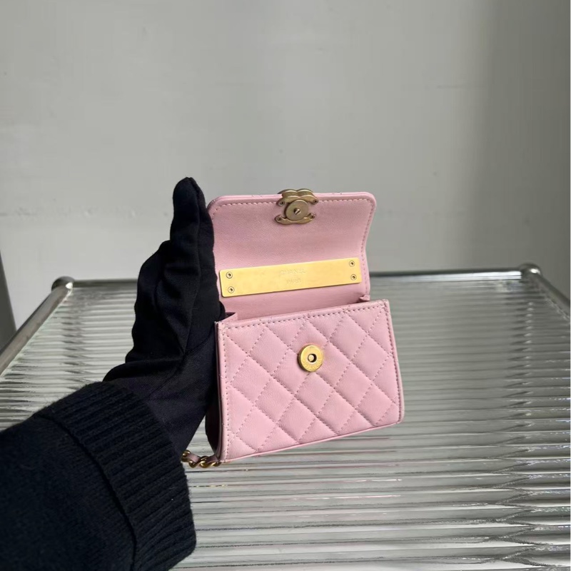 🔥新到:閒置🆕 Chanel/香奈兒22B Kellymini 琺瑯手柄櫻花粉金扣羊皮-8