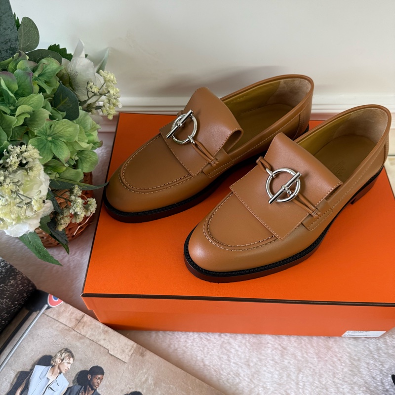 Impact 銀色馬銜造型樂福鞋36.5(金棕色)-0