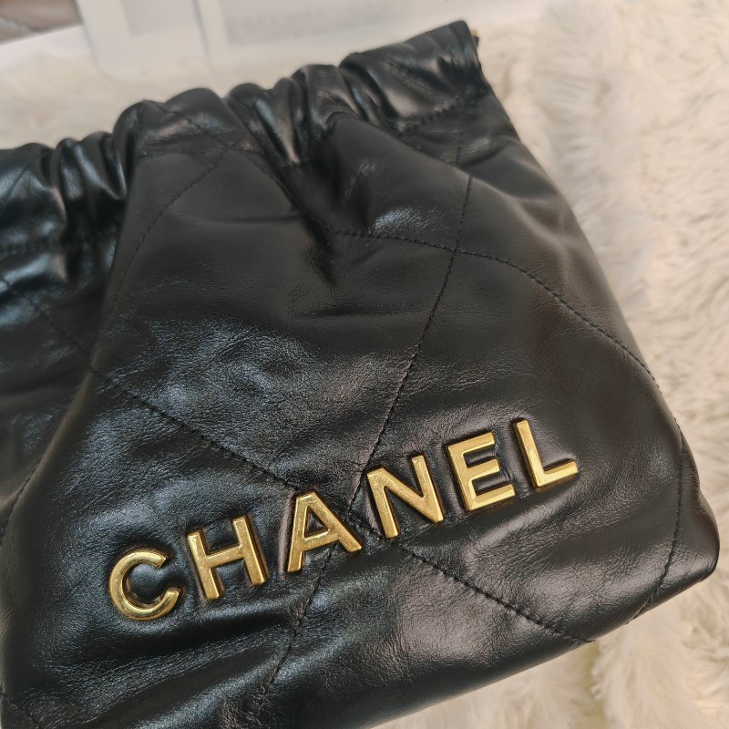 Chanel 22bag mini 黑金 芯片款-3