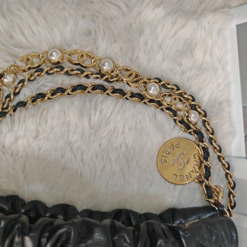 Chanel 22bag mini 黑金 芯片款-4