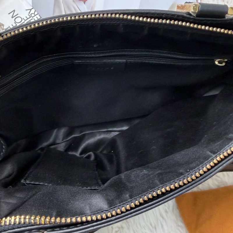 Celine 黑色壓紋 皮革 托特包-5