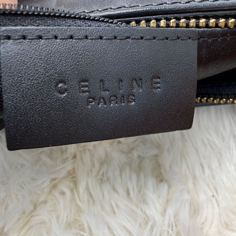 Celine 黑色壓紋 皮革 托特包-6