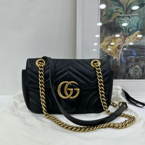 Gucci 古馳 marmont 馬蒙22，黑金成色很好，黑標024