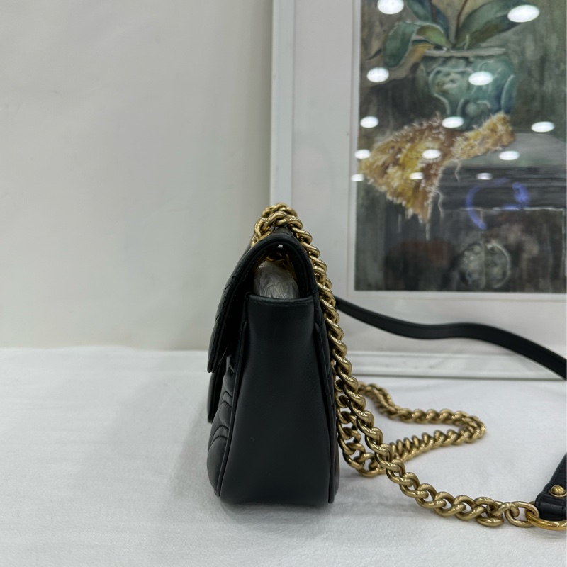 Gucci 古馳 marmont 馬蒙22，黑金成色很好，黑標024-3