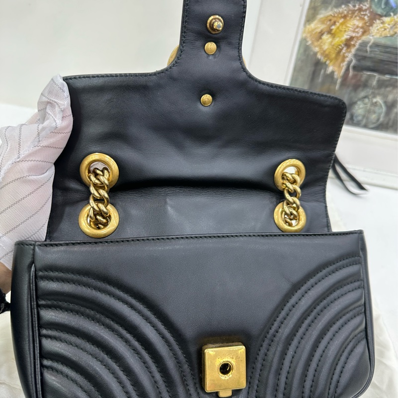 Gucci 古馳 marmont 馬蒙22，黑金成色很好，黑標024-8