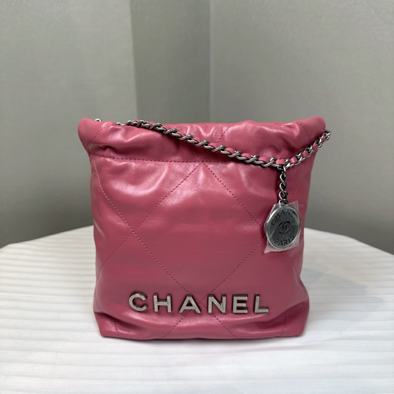 香奈兒/Chanel 22 Mini 粉色斜背hobo包 20x6x19cm-8