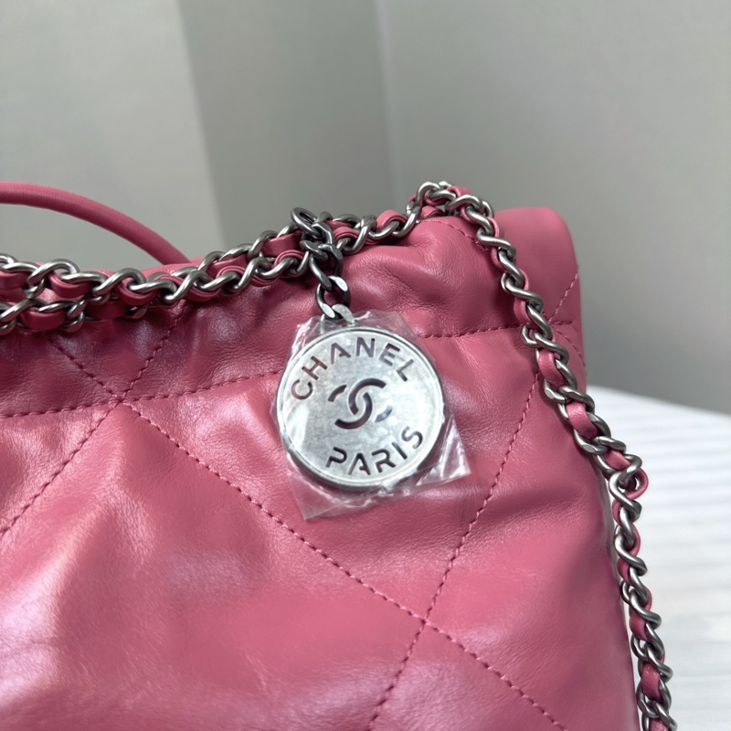 香奈兒/Chanel 22 Mini 粉色斜背hobo包 20x6x19cm-13