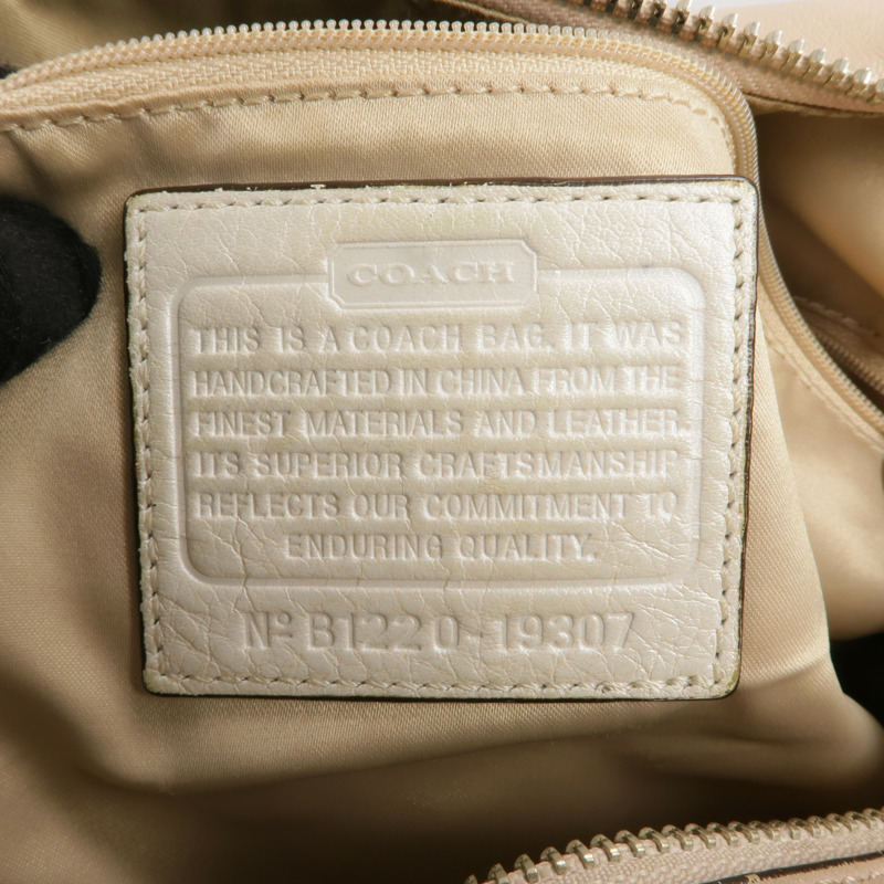 COACH 牛皮/壓花皮革2 Way Shoulder銀扣手挽肩背兩用袋-5