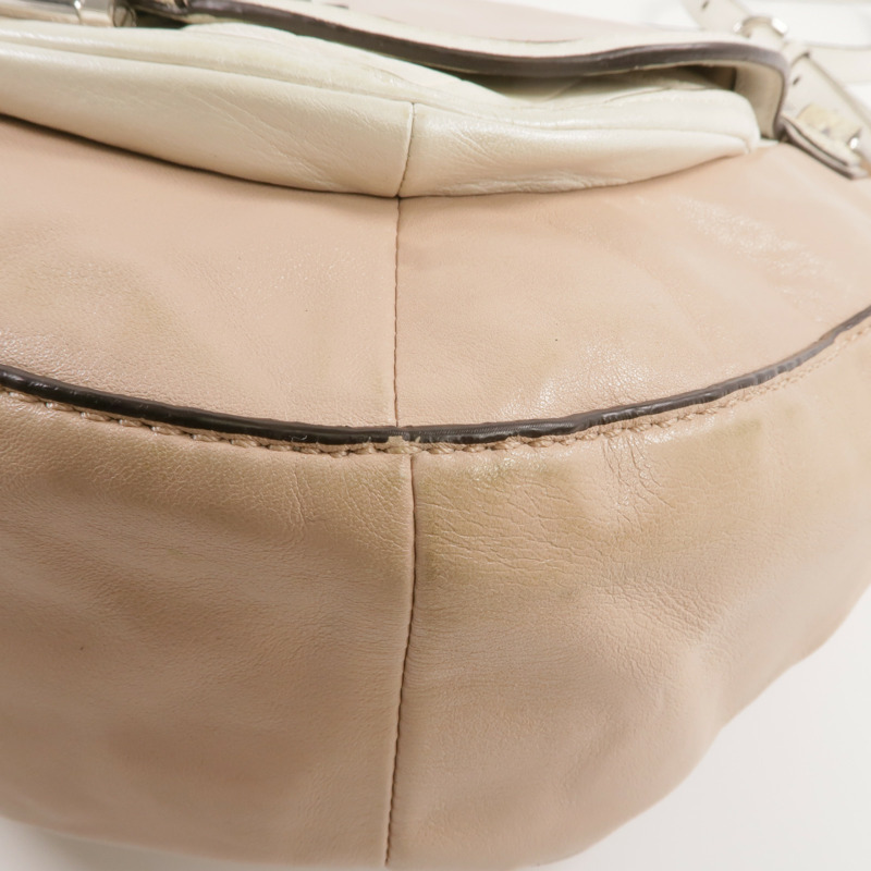 COACH 牛皮/壓花皮革2 Way Shoulder銀扣手挽肩背兩用袋-7