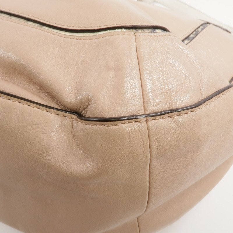 COACH 牛皮/壓花皮革2 Way Shoulder銀扣手挽肩背兩用袋-9