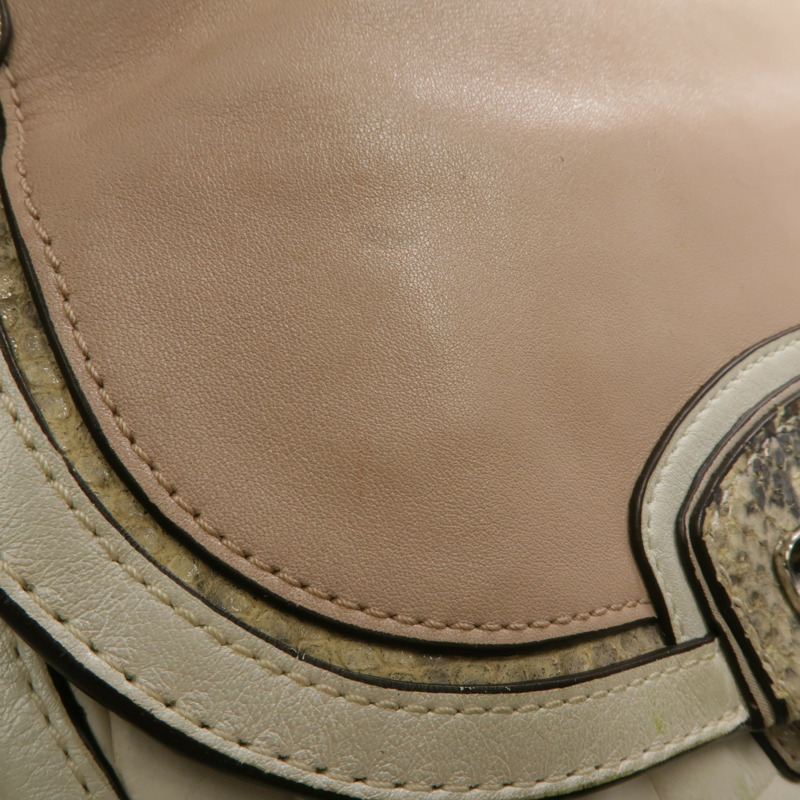 COACH 牛皮/壓花皮革2 Way Shoulder銀扣手挽肩背兩用袋-16