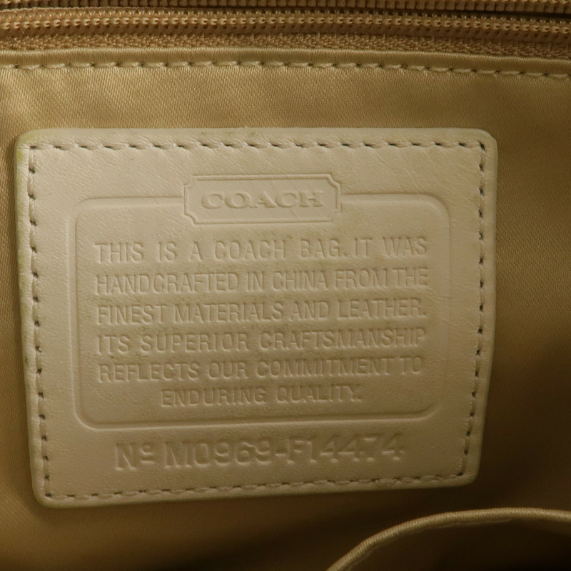 COACH 塗層帆布Shoulder Tote銀扣肩背袋/手挽袋-5