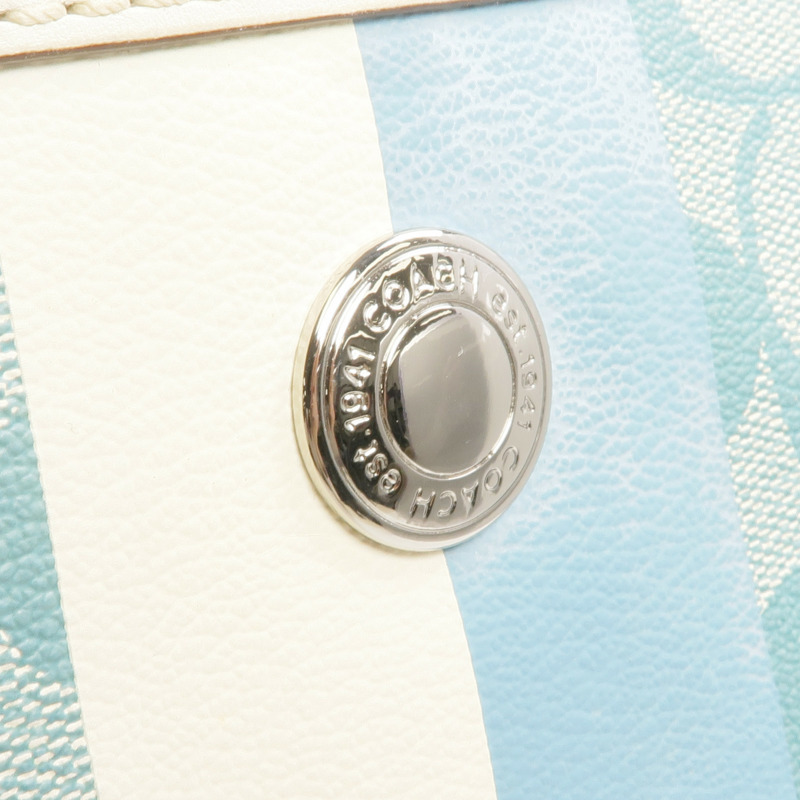 COACH 塗層帆布Shoulder Tote銀扣肩背袋/手挽袋-8