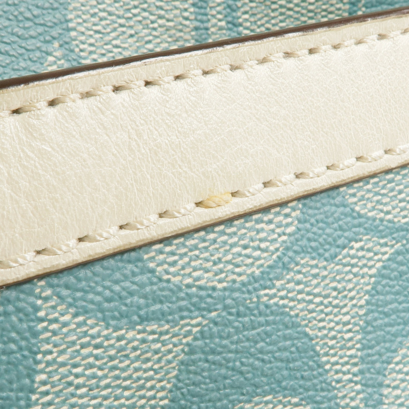 COACH 塗層帆布Shoulder Tote銀扣肩背袋/手挽袋-13