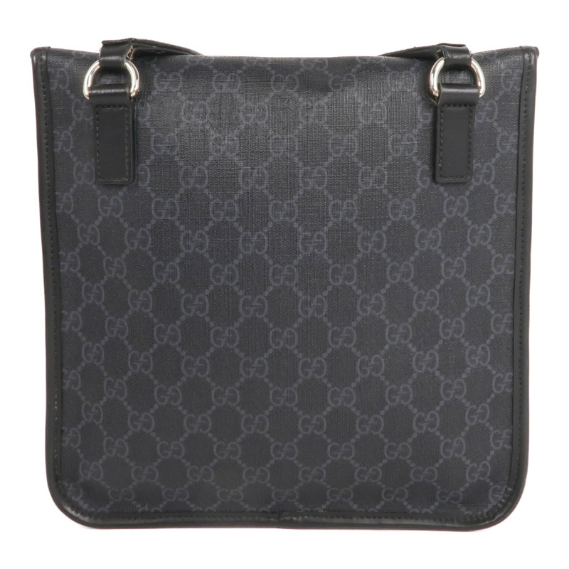 GUCCI 塗層帆布GG Supreme Messenger銀扣肩背袋-2