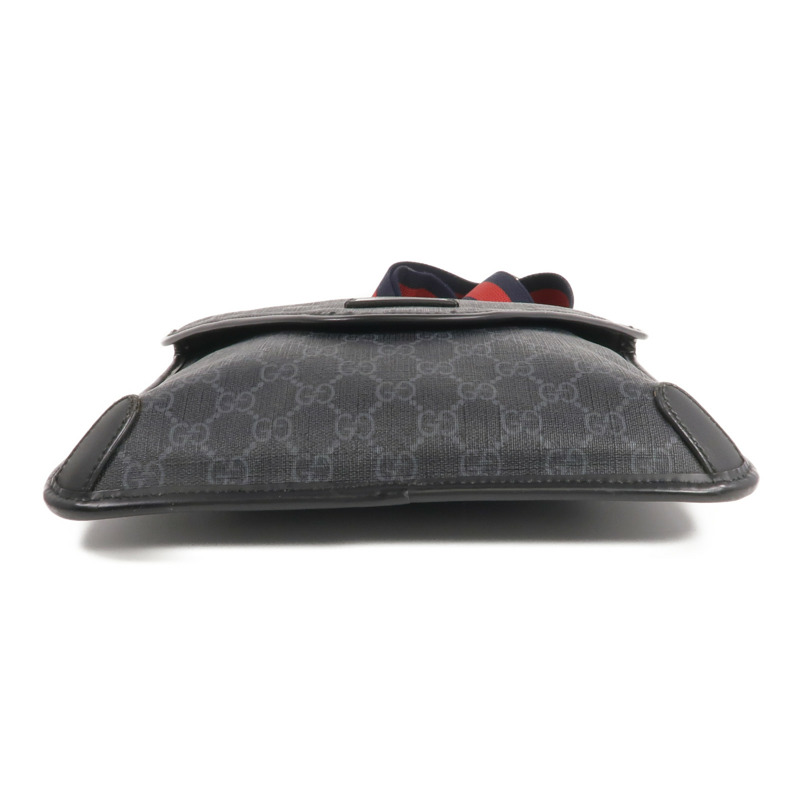 GUCCI 塗層帆布GG Supreme Messenger銀扣肩背袋-3