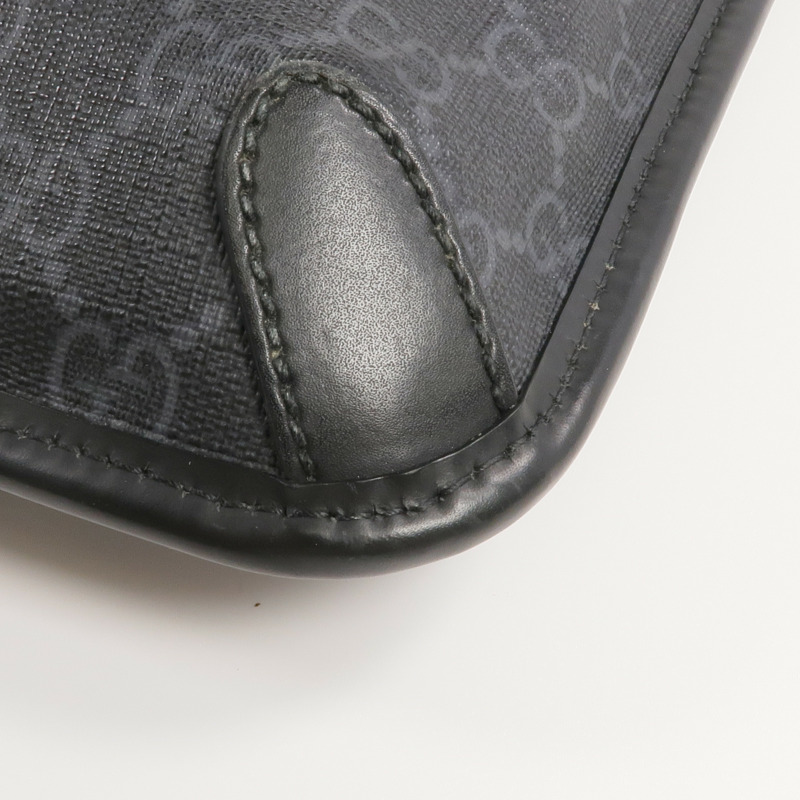 GUCCI 塗層帆布GG Supreme Messenger銀扣肩背袋-10