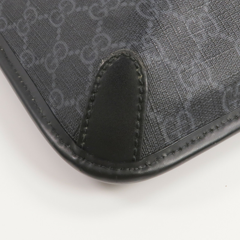 GUCCI 塗層帆布GG Supreme Messenger銀扣肩背袋-11